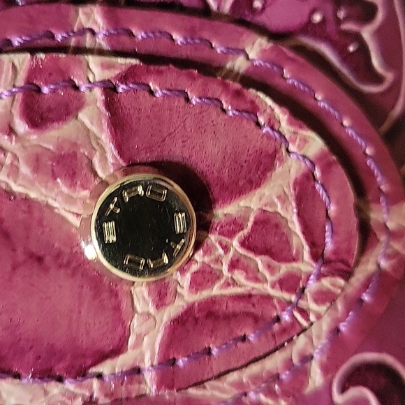 Etro Milano Embossed Leather Satchel Bag • Croc & Paisley Pattern •Made in Italy - Picture 4 of 13